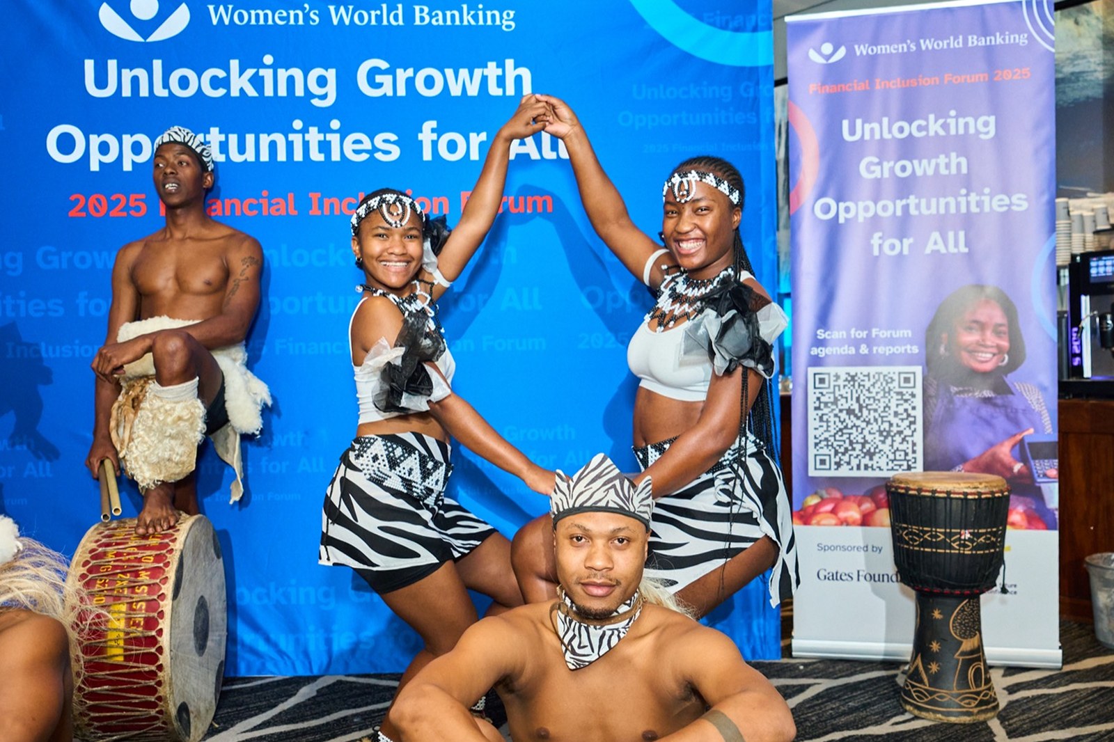 Dancers performing for the room at a corporate event