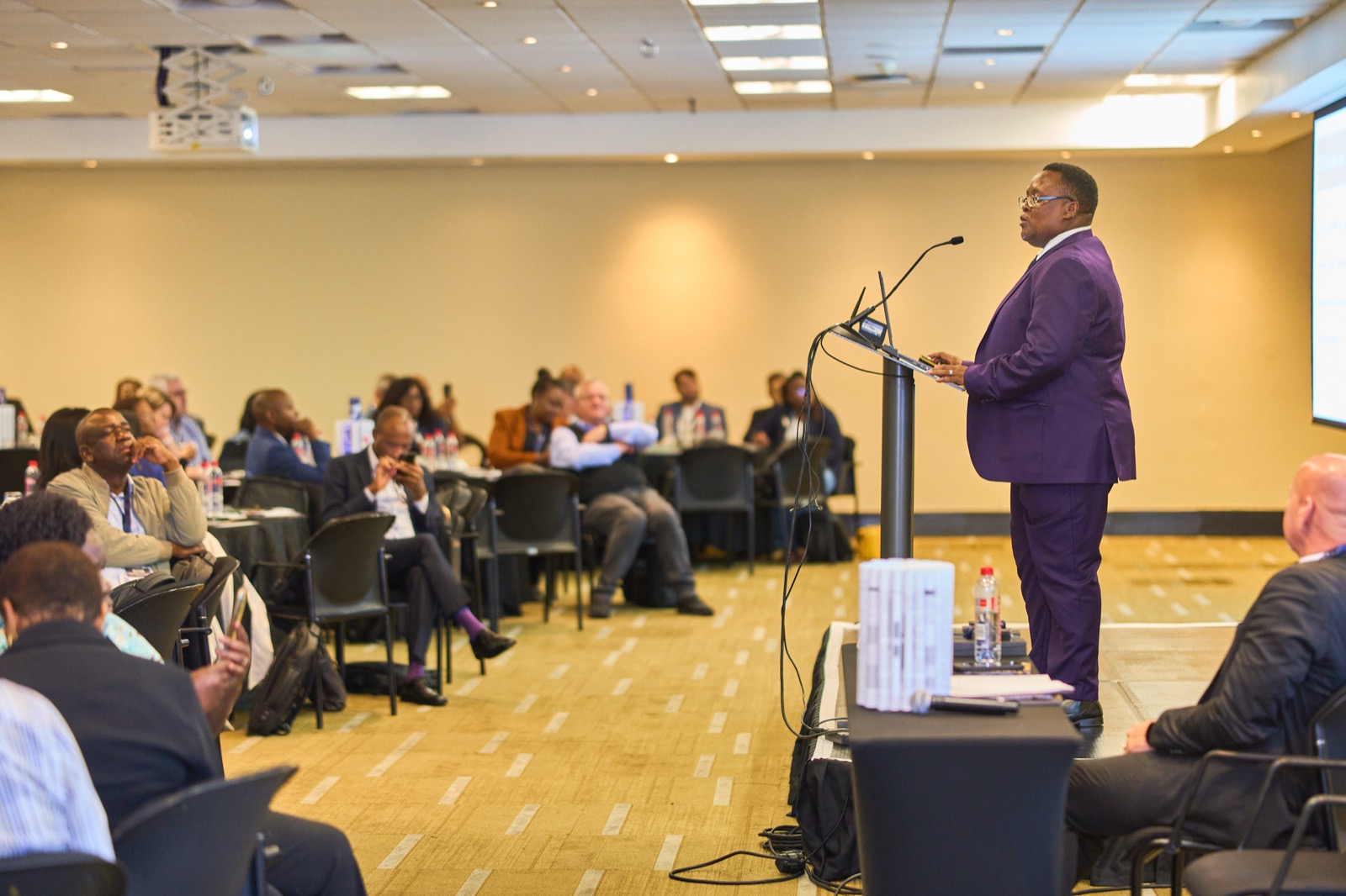 A speaker addressing delegates at the ACFE Imbizo