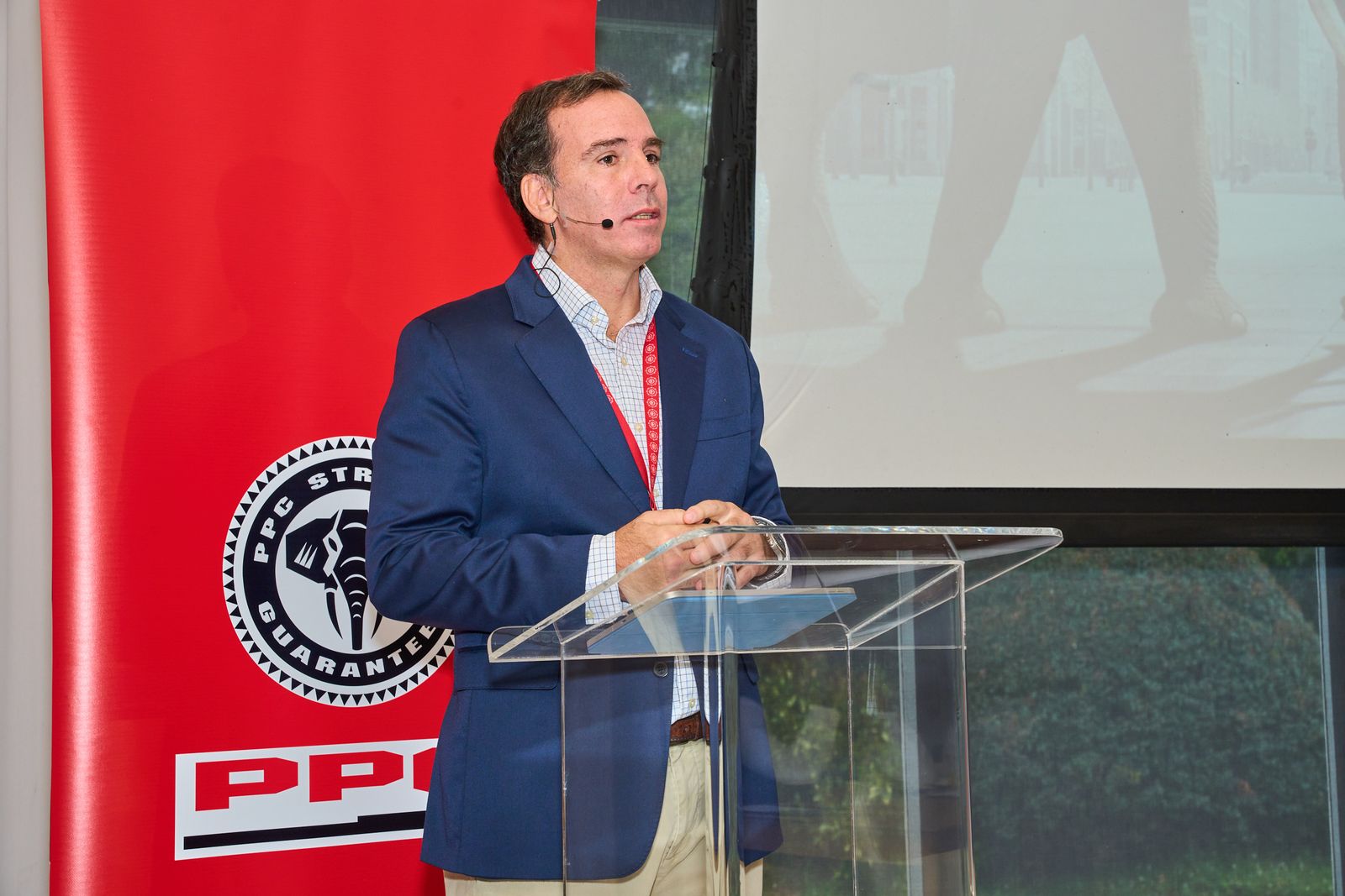 A speaker at the lectern at PPC Capital Markets Day